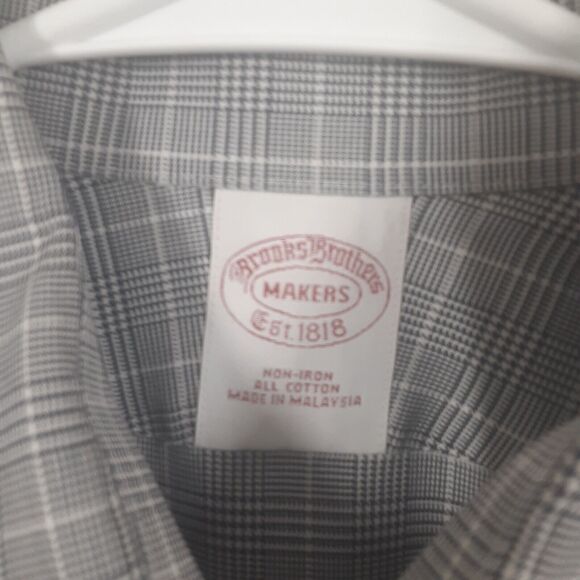 Brooks Brothers MAKERS 1818 Adult Mens Large Gray Long Sleeve Button Up Shirt - Picture 3 of 11
